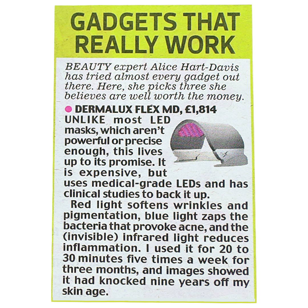 dermaluxled's tweet photo. The Dermalux Flex MD nominated by Alice Hart-Davis a ‘Gadget that Really Works’!
Alice said, "Dermalux Flex MD knocked nine years off my skin age after using it over 3 months".
#Dermalux #DermaluxLED #LightTherapy #LEDPhototherapy #LoveLED #WorldLeaders https://t.co/NUaitn8Mp3