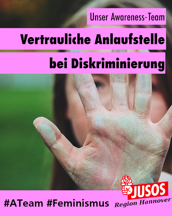 jusosregion's tweet photo. Für uns Jusos ist menschenfeindliches Verhalten nicht akzeptabel. Aber auch wir sind nicht frei von Fehlern und Teil dieser Gesellschaft. Deswegen gibt es für alle Genoss_innen, die bei uns diskriminierende Erfahrungen machen, ein Awareness-Team als vertrauliche Anlaufstelle. https://t.co/4g8MzVTr5J