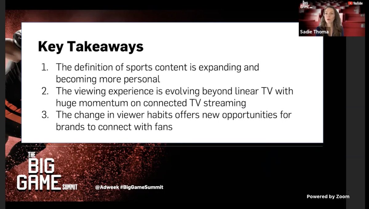 Adweek's tweet photo. How to show up for the #SuperBowl on YouTube and related platforms, from @google's @SadieThoma #BigGameSummit https://t.co/efhSdqgxE4