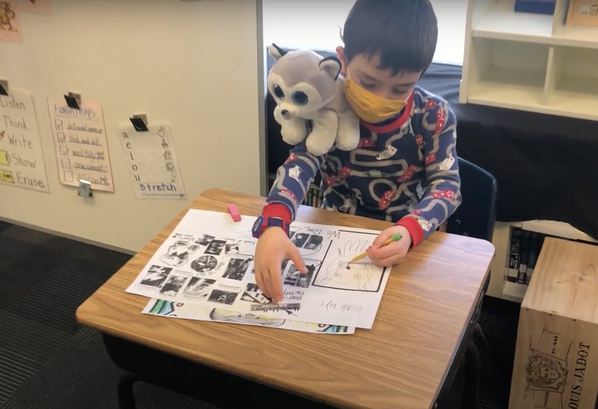 One of first graders favorite days is the Teddy Bear Toast with Ms. Wagshul! Every year, students wear their pajamas and bring their teddy bear for a day of learning about the history of the teddy bear, sharing their bear's story, and making a toast with their bear.  #teddybear