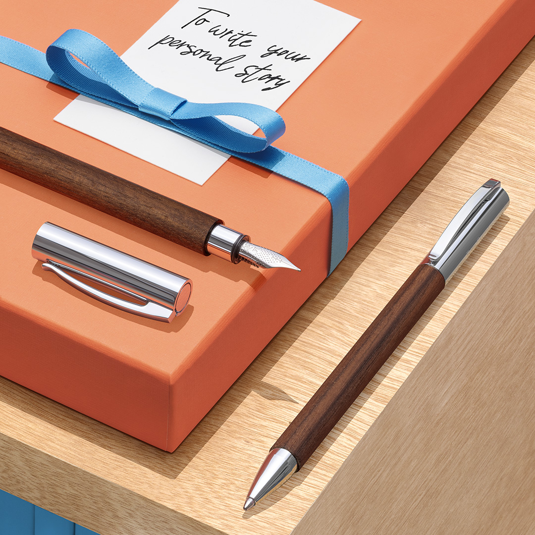 Write your own love story with a Faber-Castell Ambition Walnut wood pen available in fountain pen, rollerball and ballpoint.