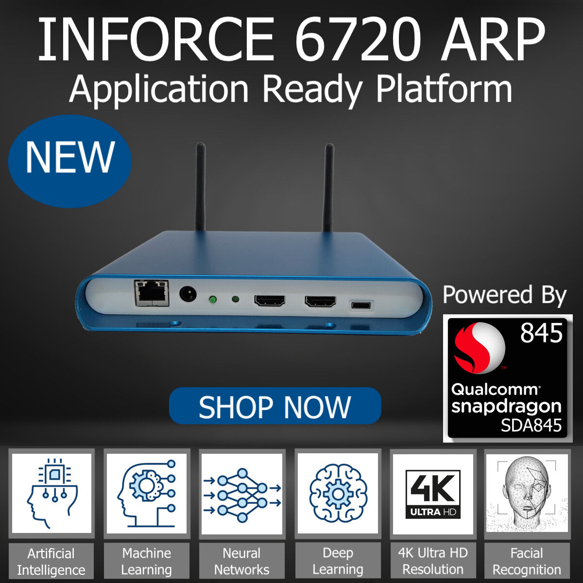 smartwirelesscp's tweet photo. INFORCE 6720 - A #Qualcomm #Snapdragon 845 based turnkey product designed for cutting edge #AI and Machine learning-powered #4K #Signage, Conferencing, and Presentation applications
Learn More: https://t.co/uA13fVNvQO
#SmartWirelessComputing #ARP #SDA845 #DigitalSignage https://t.co/r6kM7PfZt2