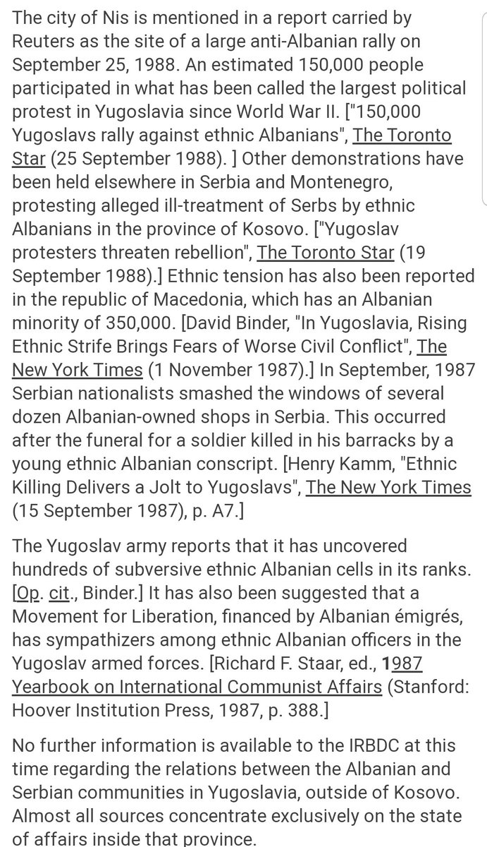 Here are some more highlights published by the Canadian Immigration and Refugee Board of Canada on May 1st, 1989 before the NATO propaganda machinery begins to manufacture public consent with demonizing the Serbs throughout the Yugoslav wars. https://www.refworld.org/docid/3ae6ac1842.html
