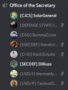 It's great to have activity back in the OSD! That's a wrap for the first official meeting of the OSD (aside from the introductory meeting). @DralianWH