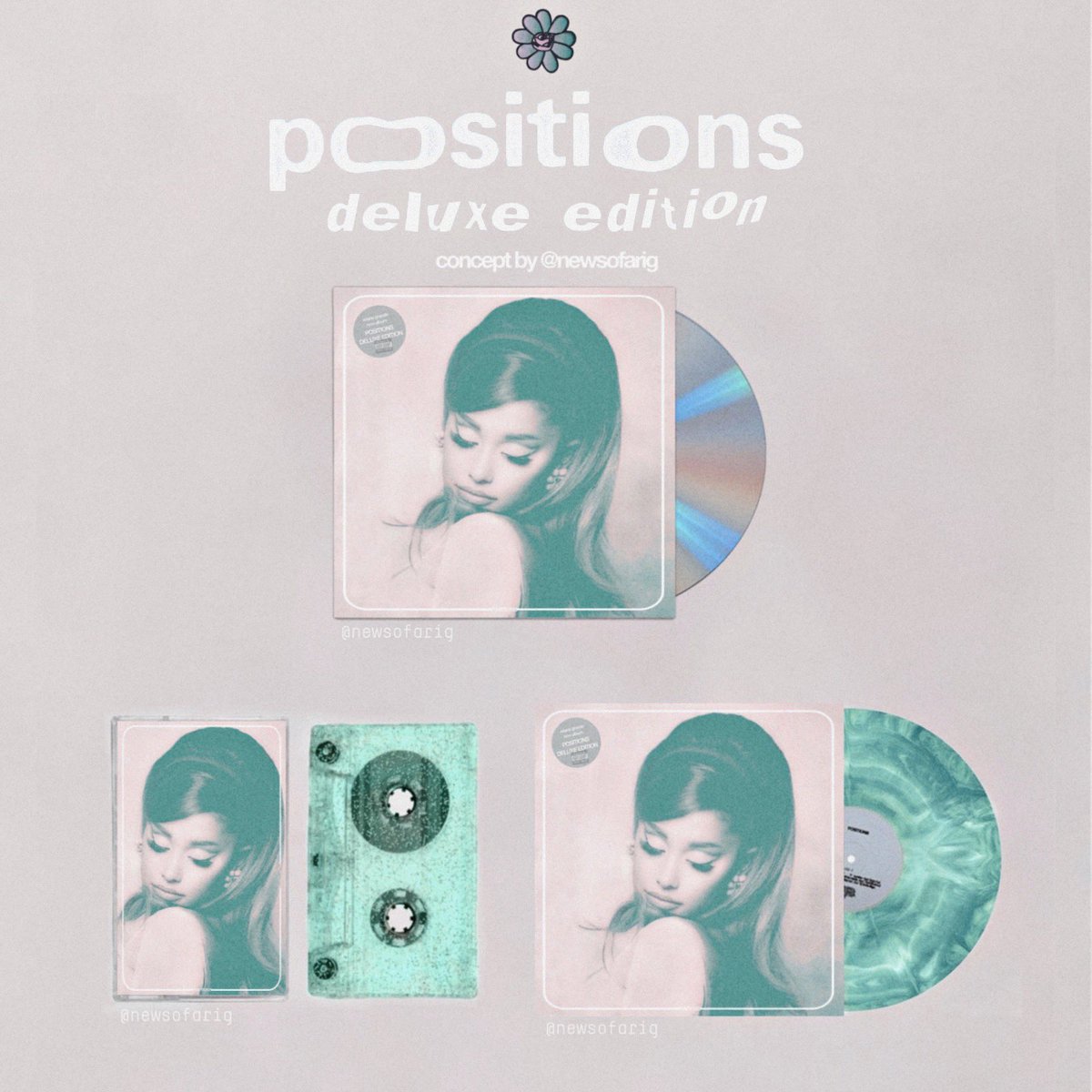 Lucas💋 on X: positions - deluxe edition (cd, vinyl & cassette)🤍☁️  concept by me✨ @ArianaGrande @TeamAriana #ag6 #positions   / X