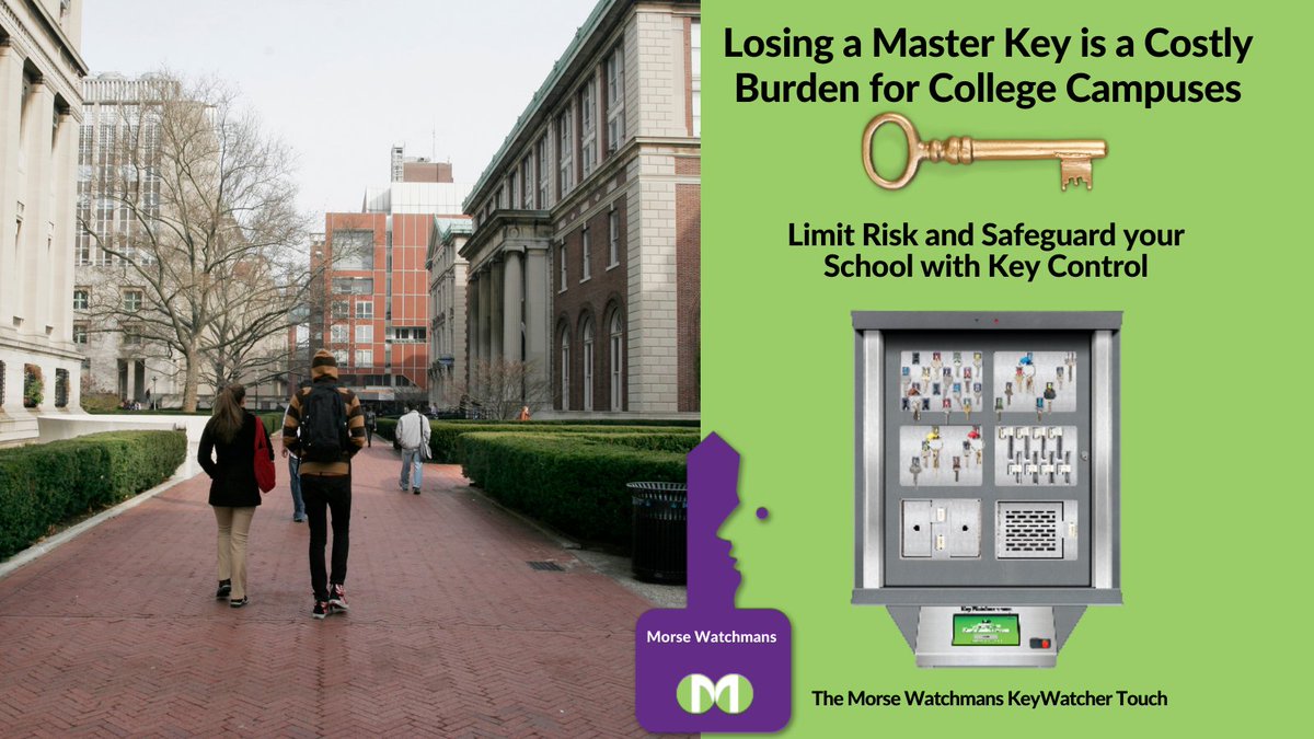 MorseWatchmans1's tweet image. Losing a Master Key is a Costly Burden for College Campuses. Limit Risk and Safeguard your School with Key Control. #SchoolSecurity  #KeyAccessControl #CampusSecurity

hubs.ly/H0DN6T00