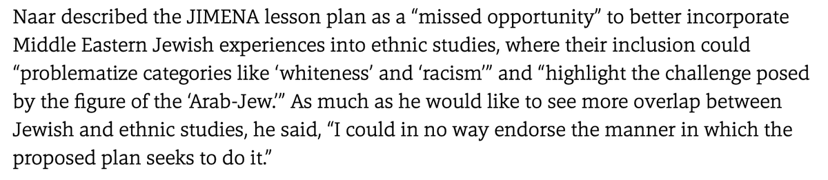 Here's professor of Sephardic studies Devin Naar, whose work constitutes the only examples of Sephardi/Mizrahi-specific content in the curriculum: