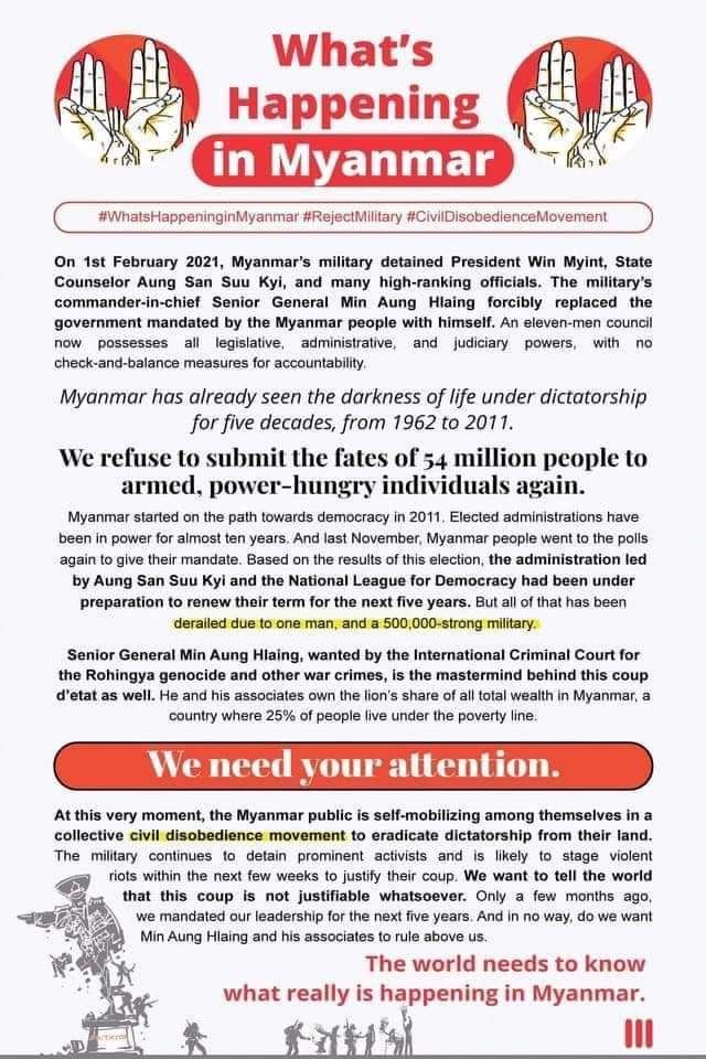 johnnykham's tweet image. #Save #Myanmar  
#Savepoor  
#Reject #the #Military !!!
#We #need #democracy!!!
#Help #us #and #support #our #Leader,  #Aung #San #Suu #Kyi #government!!!