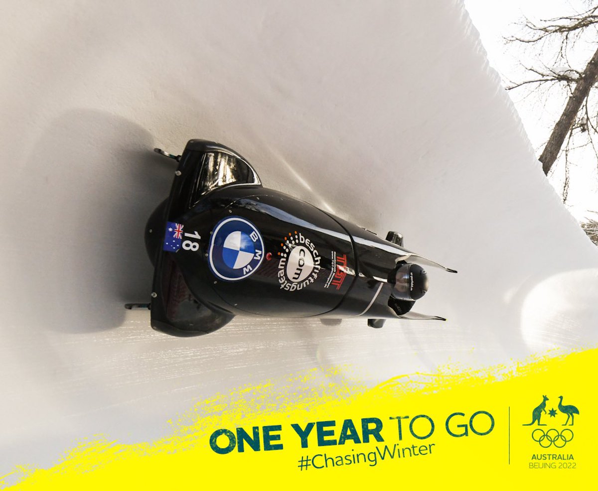 bobsledbree's tweet photo. #oneyeartogo til the @Beijing2022 Winter Olympics! LETS GO 👊🏼💥 @sarahblizzard88 
.
@OWI_AUS @AUSOlympicTeam #chasingwinter #pushbeyond #teamaus #bobteamwalker #bobsledbree https://t.co/g6udIlGDid