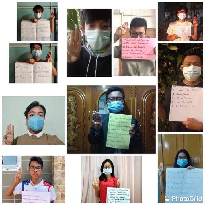 EiEiChaw1712's tweet photo. We are the Tourism Students from Mandalar University in Myanmar.We stand with all Myanmar people who are protesting peacefully through Civil DisobedienceWe strongly reject the Military coup &amp; will keep fighting for our future &amp; generation.
#HearTheVoiceOfMyanmar #RespectOurVotes https://t.co/MFpCTMvtTk