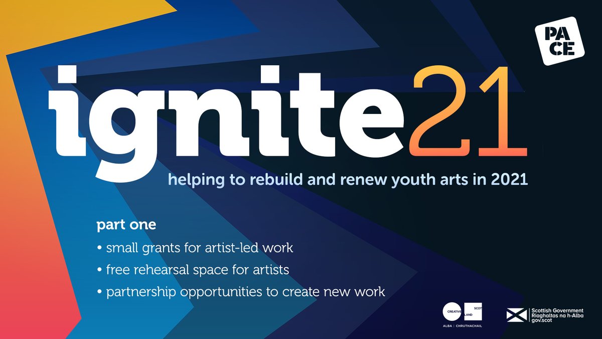 pace_yt's tweet photo. 📣  IGNITE21: FUNDING OPPORTUNITIES FOR CREATIVES AND ARTISTS IN RENFREWSHIRE 📣

PACE Theatre Company is launching the first phase of Ignite21; a year-long programme of initiatives designed to help renew and rebuild youth arts in Renfrewshire during the coming year. https://t.co/ZT4Kj0cpq4
