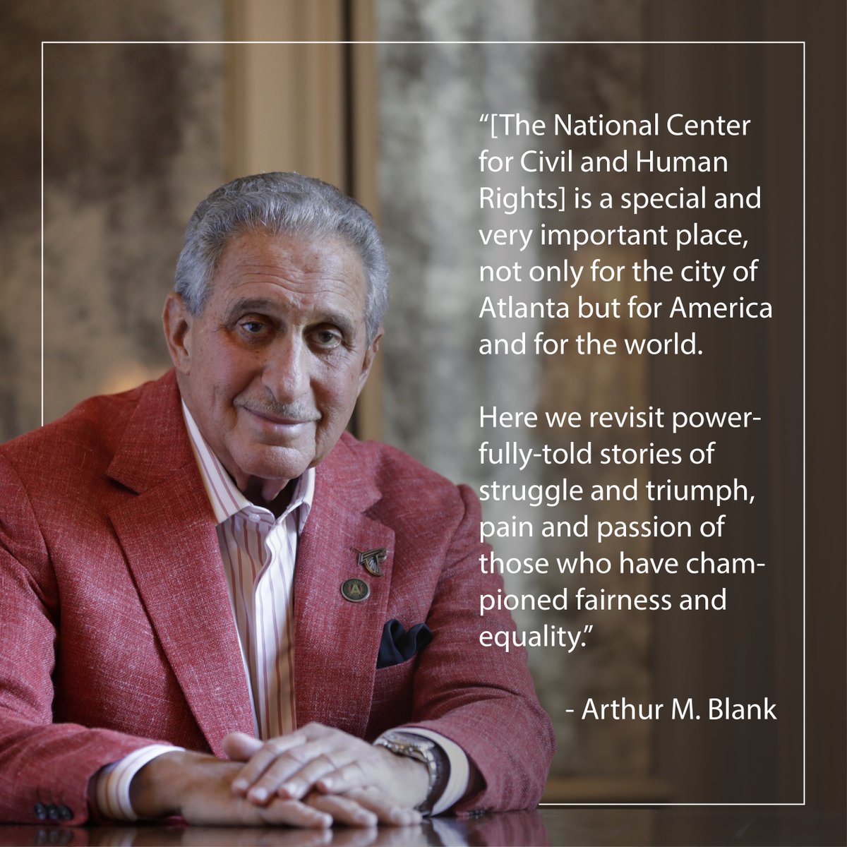 Arthur M. Blank Family Foundation (@blankfoundation) on Twitter photo We are honored to announce a five-year $17 million grant to <a href="/Ctr4CHR/">National Center for Civil and Human Rights</a> in Atlanta. The grant will help The Center add to its existing footprint and transform its programming, providing the opportunity to scale its work around civil and human rights.
blankfoundation.org/article/nation… We are honored to announce a five-year $17 million grant to <a href="/Ctr4CHR/">National Center for Civil and Human Rights</a> in Atlanta. The grant will help The Center add to its existing footprint and transform its programming, providing the opportunity to scale its work around civil and human rights.
blankfoundation.org/article/nation…