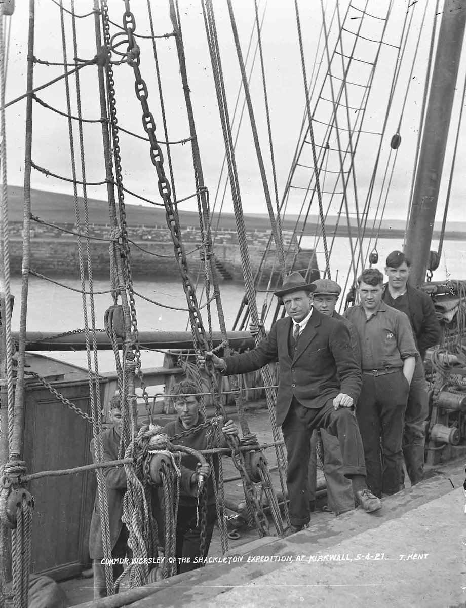 One of the most interesting things about the Kathleen Annie was that she was under the command of Frank Worsley who ten years before had been Captain of the Endurance when it headed south to the Antarctic with Ernest Shackleton. Here he is in Kirkwall on a previous voyage.