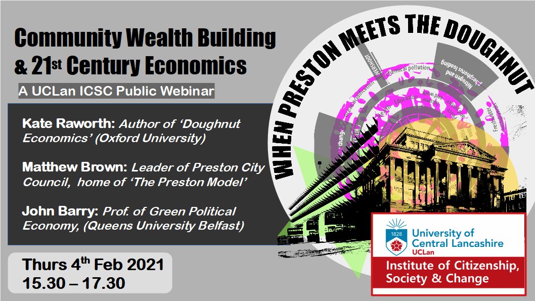 Putting finishing touches to my presentation for discussion of #PrestonModel, #CommunityWealthBuilding & #DoughnutEconomics with @KateRaworth &  @MatthewBrownLab
@UCLanICSC
@CLESthinkdo
@DemocracyCollab
@DoughnutEcon
@joecguinan @HAPPatQUB @PCANcities @Centre_SECA