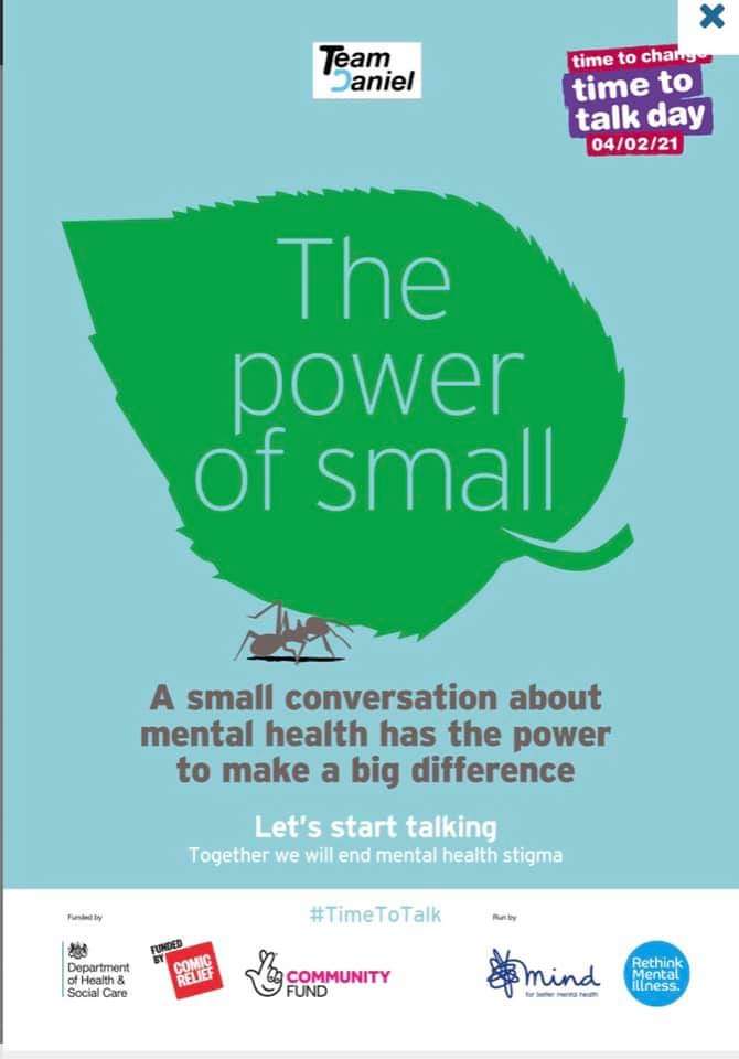 Miss_Hayes_Eng's tweet photo. Today is 'time to talk' day. A little hello, text, email, call...you name it, it goes a long way. Check in on your people. #timetotalkday2021 @BBGAcademy @TeamDaniel2001 https://t.co/rJLhytRFdy