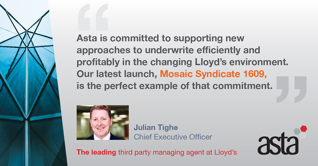 We look forward to working with <a href="/MitchBlaser/">Mitch Blaser</a> and the <a href="/Mosaic1609/">Mosaic Insurance</a> team and wish them every success as they build their business. Congratulations to all involved. Read more about our latest <a href="/LloydsofLondon/">Lloyd's</a> syndicate launch at bit.ly/2MRzkno