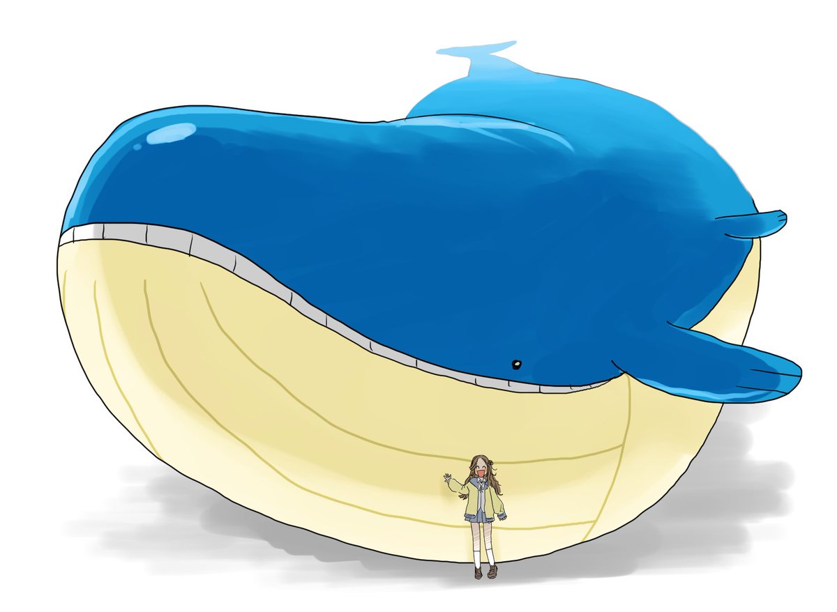 雛菜とホエルオー さめのイラスト