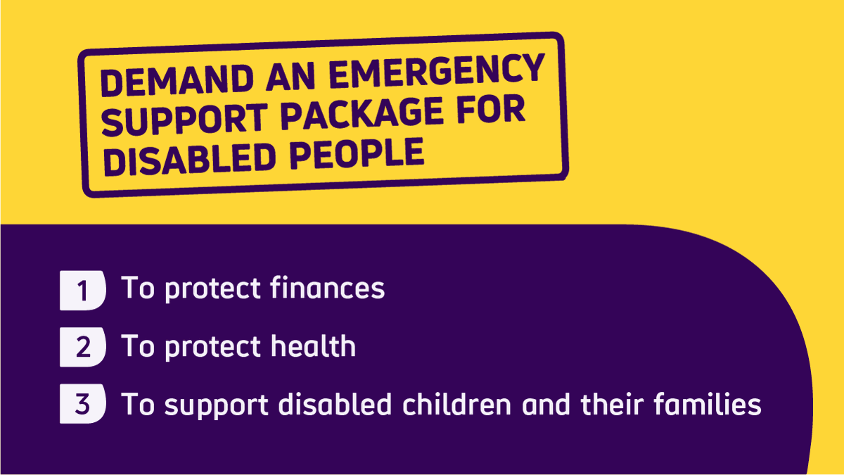 In this gruelling winter lockdown government must deliver an emergency support package for disabled people and their families. We've waited too long.Learn more about what we're calling for in the support package and take action.  #WontBeForgotten https://bit.ly/3ceEPqW&nbsp;(1/7)