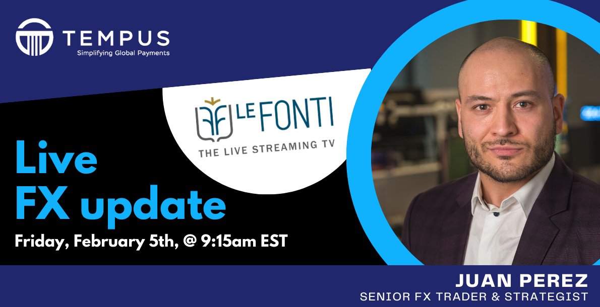 TempusFX's tweet photo. Start off your Friday morning with the latest and greatest FX news from our FXpert, Juan G. Perez. #TempusFX #Forex #B2Bpayments @LeFonti_Group 

Listen here: https://t.co/ddOgZJ4j1Z https://t.co/SJ2eyGwmgN