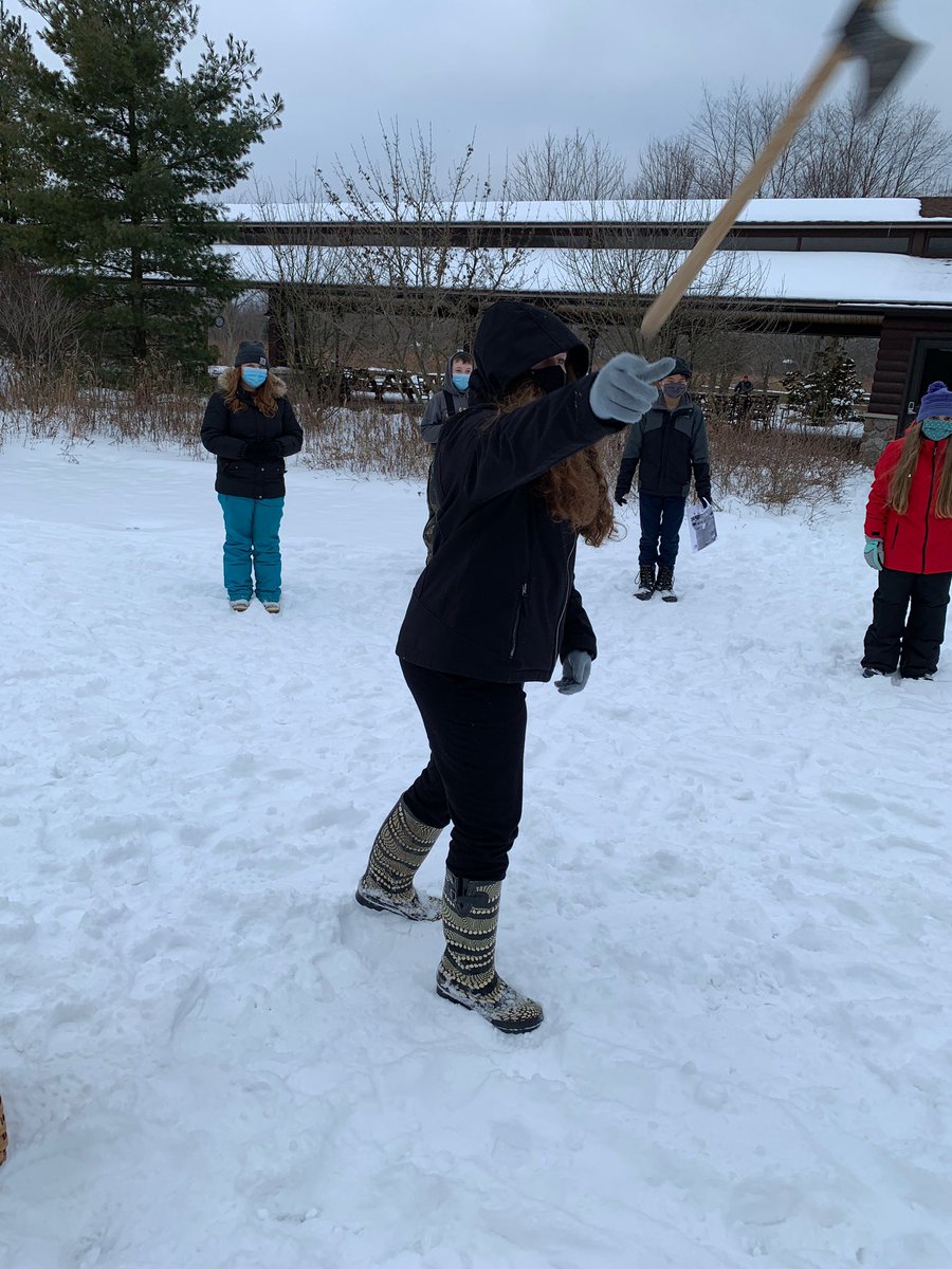 TedMalefyt's tweet photo. Fantastic two week start to a new semester with a new group. Building culture and community with cardboard sled races, axe throwing and fire challenges. https://t.co/8CburRgwWo