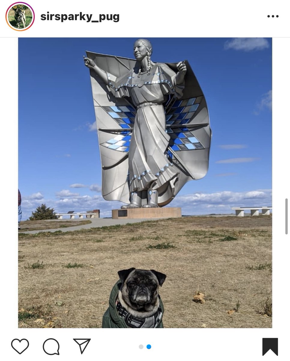 Dignity loves visitors of all kinds! I mean look at these two! 🐾

We've been blessed with amazing weather this season, have you visited Dignity lately?

#dignitystatue #dignity #southdakota #pug #sodak #dignityartmarket #southdakotastatue #chamberlainstatue #chamberlainsd