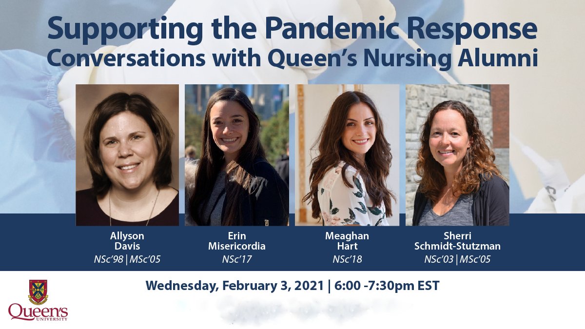 Powerful stories shared yesterday from Queen's nurses supporting the pandemic effort in Canada &amp; US - proud to be a nurse <a href="/KTerna/">Erna Snelgrove</a>; <a href="/janephilpott/">Jane Philpott</a>; @QueensuSON; <a href="/Mona_Sawhney/">Mona Sawhney</a> @DrCamargoPlazas @dmacdonaldrn; <a href="/LaurieGedckeKer/">Laurie Gedcke-Kerr</a>; @Kibitkette