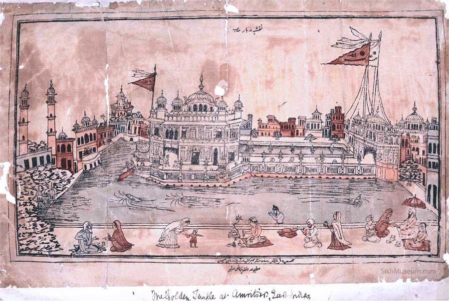 7. Nishan Sahib which we See Today is Not Found in any Granth & is relatively recent Development.If you see Ancient Paintings & Flags of Sikhs History, the Nishan Sahib Called 'Khanda' can be seen Different.