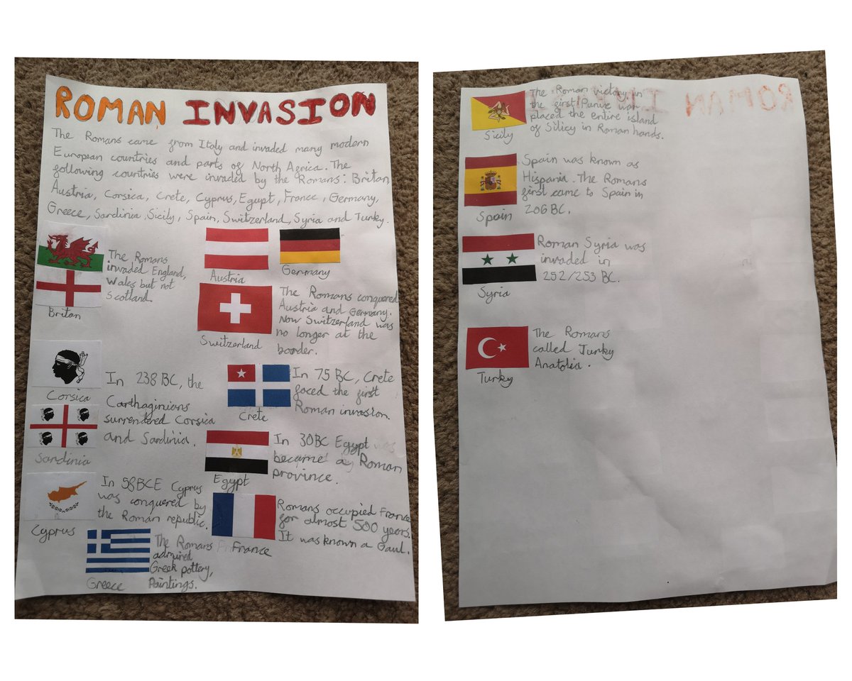 holgate_laura's tweet photo. @walmleyjssc @MissSadler4
Amelia has worked hard at finding out about the countries the Romans invaded and found the flags for her project today. https://t.co/iyEOBMixtA