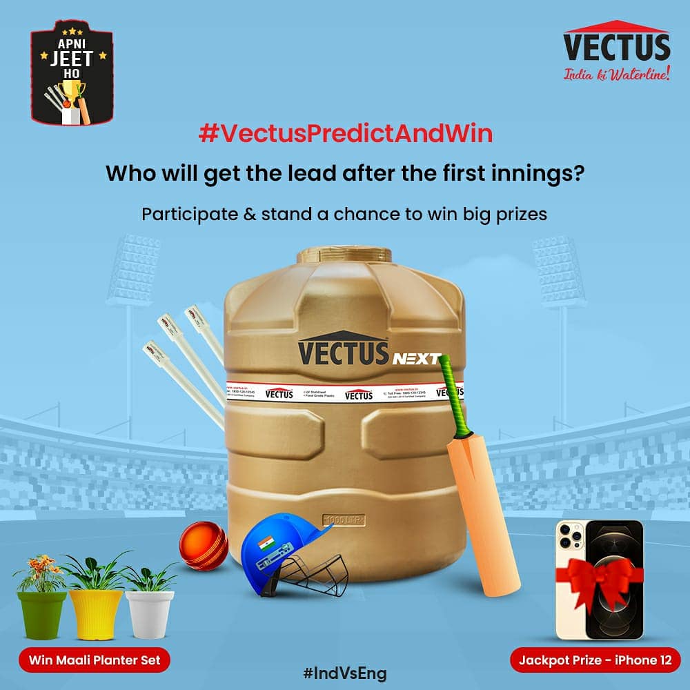 Stand a chance to win Maali Planter Sets &amp; an iPhone 12 at the end of the series.

Follow Vectus, Reply &amp; predict your answer using #ApniJeetHo #VectusPredictAndWin. Tag 2 friends asking them to participate.

Contest closes at 9:30 PM tomorrow.

T&amp;C Apply