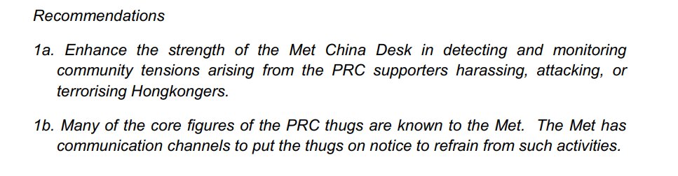 A recent survey by Hongkongers in Britain found that 90% of respondents identified “Campaigns supported by the Chinese/HKSAR government to harm the interest andsafety of Hongkongers in the UK” as the cause that make them feel unsafe in the UK.It gives some recommendations