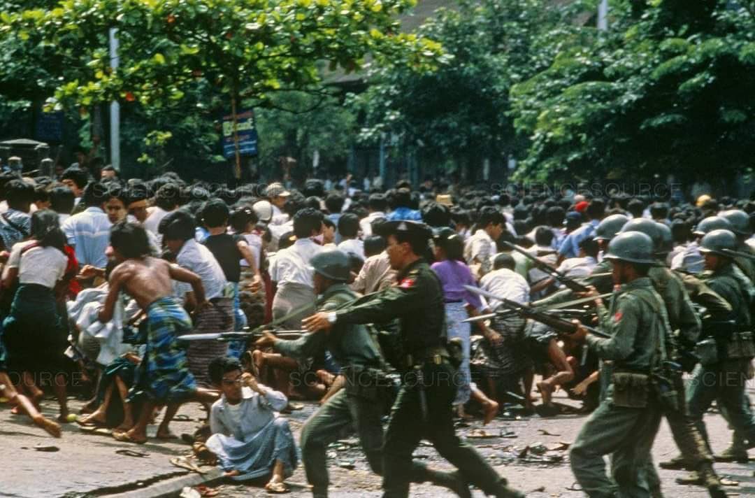 We can't go back 1988.We need to fight for our future.
This is our battle with monsters. We will win this fight, together. 
Keep going up together with full strength and faith... #HearTheVoiceOfMyanmar 
#RespectOurVotes