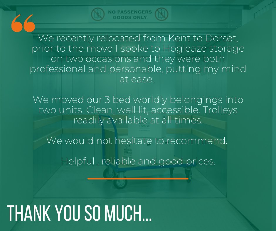 HogleazeUK's tweet photo. We love receiving feedback from our lovely customers (and this one in particular made us blush! 😊) You can leave a review on our Facebook or by just typing Hogleaze Storage into Google! https://t.co/Th8jslsM0B #supportsmallbusiness https://t.co/1JCmiSGpc2