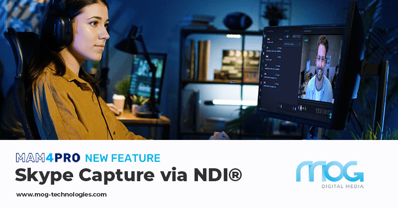 MOGTechnologies's tweet photo. With meetings being held virtually, a new development opportunity emerged to match some of our customers' requirements:  It is now possible to capture an #NDI® stream from #Skype meetings directly into a MAM4PRO workflow. Tap in the link below to see how this new feature works