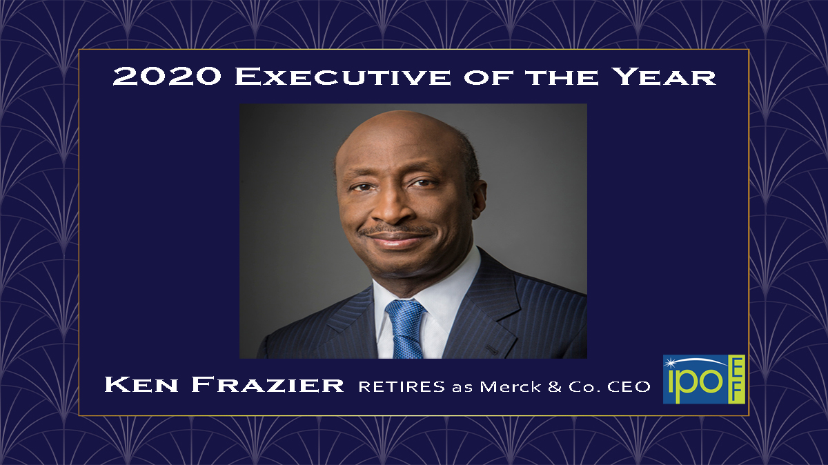 IPOFoundation's tweet photo. #IPOEF 2020 Executive of the Year #KenFrazier retires as CEO of @Merck. Check out this #IPOEFAwards video https://t.co/UUALGxKvl4 from colleagues on his contributions during his time at Merck and thoughts on the importance of #IP in his own words. #BHM #BlackHistoryMonth https://t.co/qzgu99Jmed