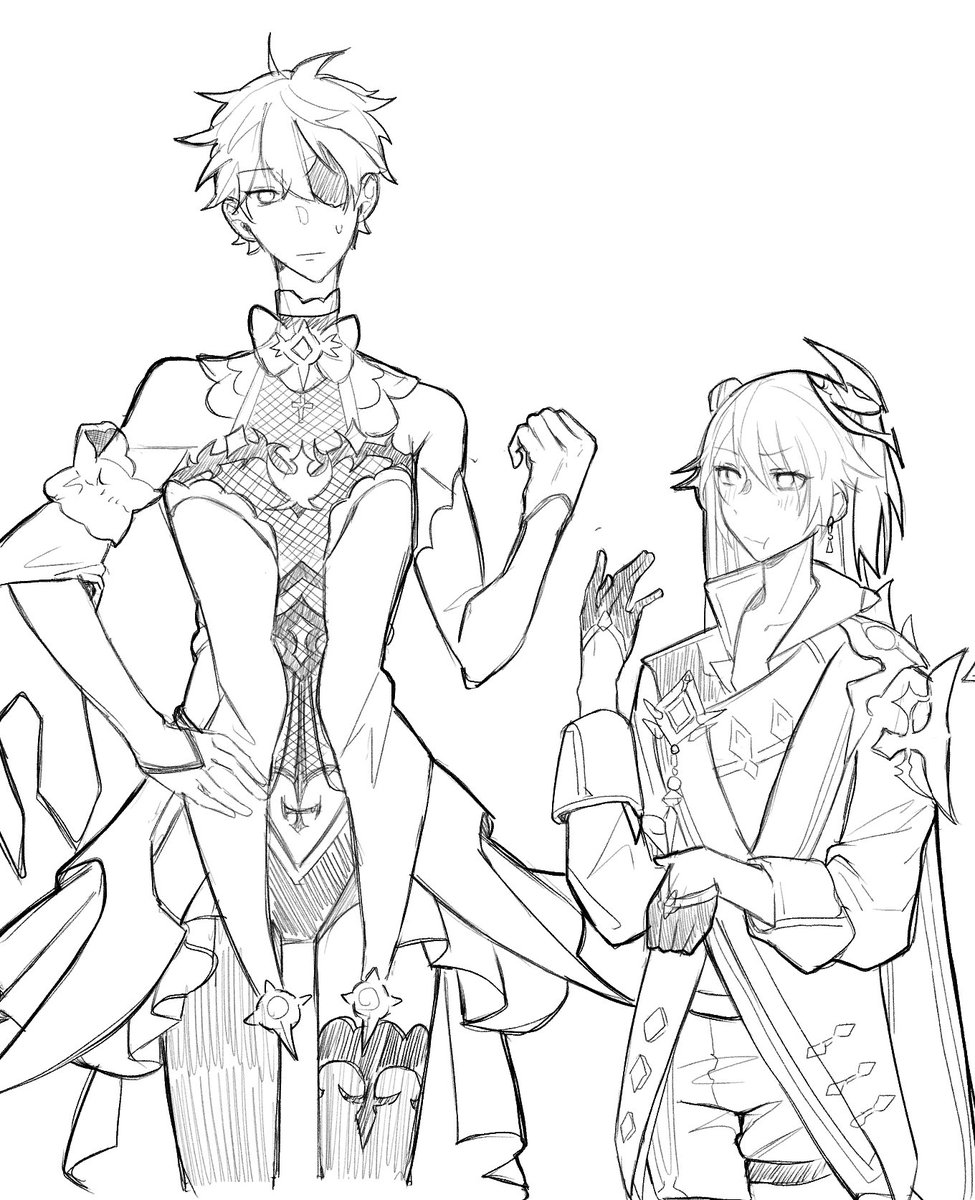 Just my main genshin impact team doing som crossdressing 💅
Help I can't feel my hand, was it worth it 😭✌
#childe #fischl #diluc #benette