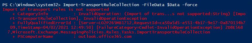 Migrating Exchange Transport Rules to EXOL - "Import of transport rules is not supported" Since when?!?!? - blog.petersenit.co.uk/2021/02/exchan…