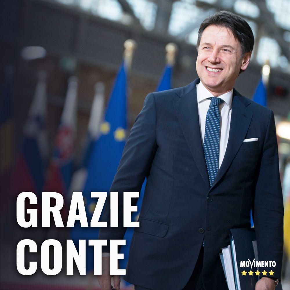 Mov5Stelle's tweet photo. Ringraziamo @GiuseppeConteIT per quello che ha fatto e per tutto ciò che farà. 

Grazie a lui l'Italia ha rialzato la testa e ci ha resi orgogliosi di essere rappresentati da lui.

@vitocrimi @ettore_licheri @crippa5stelle https://t.co/uCe5ZcLJrm