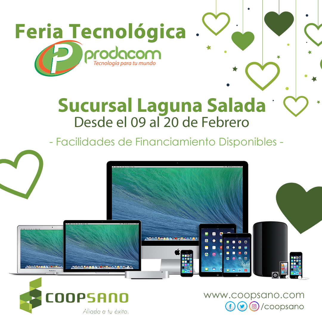 Feria Tecnológica Prodacom. Ven y adquiere el equipo que necesitas con facilidades de financiamiento. 📱💻🖥🖨
Visita nuestra sucursal de Laguna Salada, entre el 09 al 20 de febrero. Te esperamos. 🤝🤝

Visítanos hoy en: coopsano.com 🎯

#feriatecnologica #prodacom