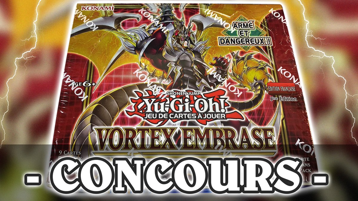 YugiMuto91's tweet image. CONCOURS ! 🎁

Une boîte de 24 boosters Yugioh Vortex Embrasé à gagner !
Pour participer : 

➡️ #RT ce tweet 
➡️ Follow @YugiMuto91 et @Data_Pk

Résultats le 15 février.
Bonne chance ! 🍀