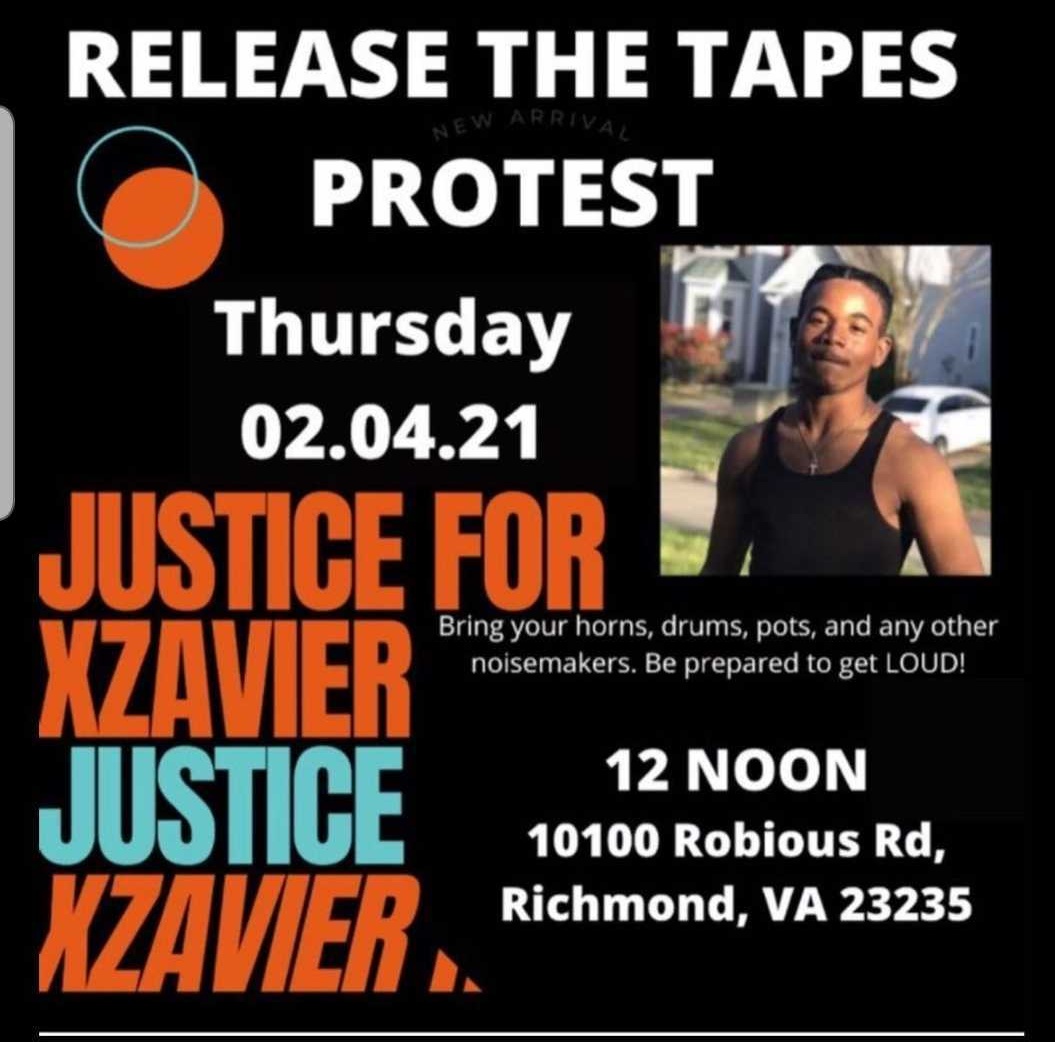 Right now I'm on my way to the 5th protest for Xzavier Hill, who was killed by Virginia State Police almost a month ago. So far, the VSP has not released the tape of his death, which, according to his family who've seen the tape, will prove his innocence.