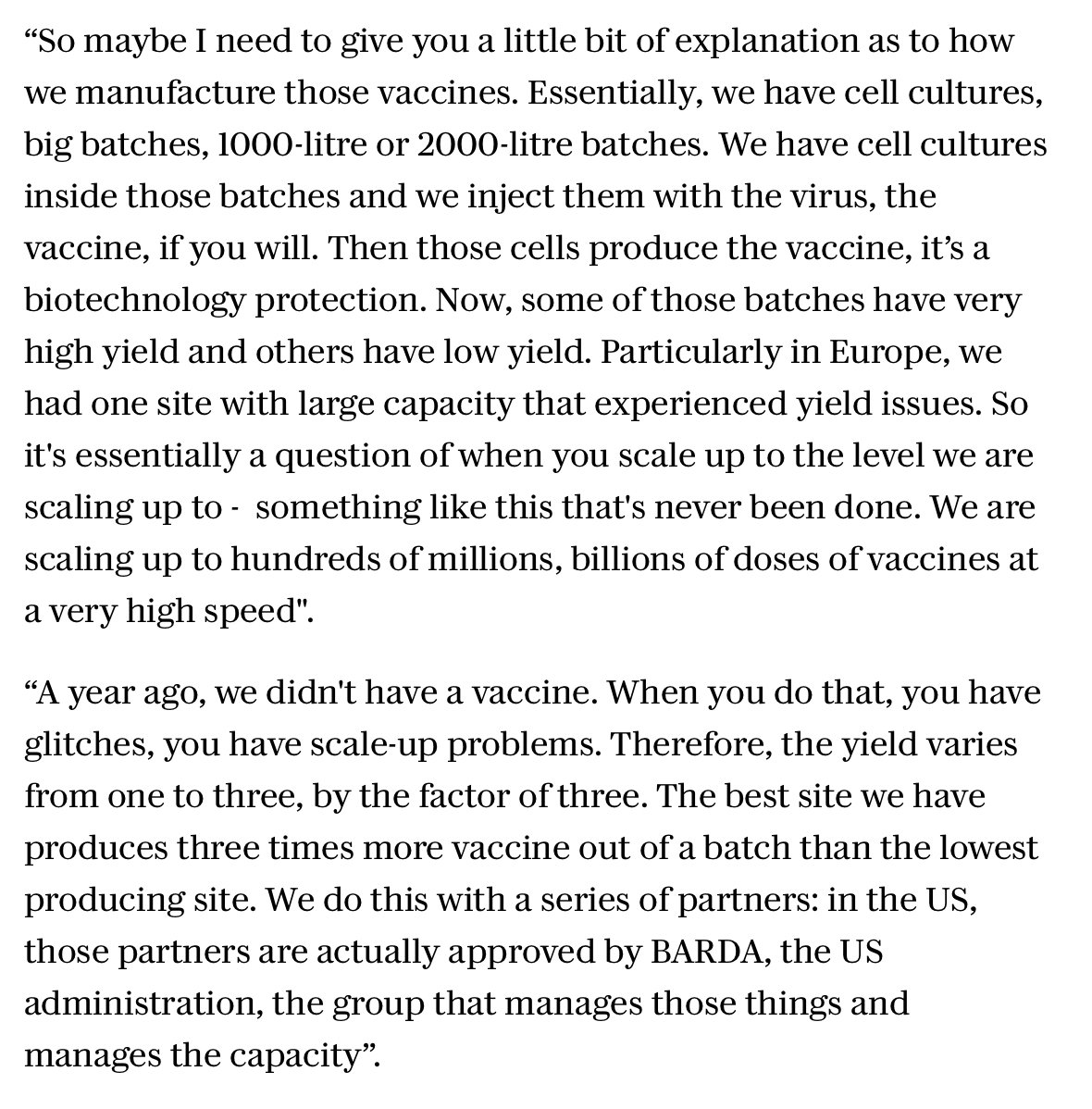 it's a whole subfield of biotech. maintaining this balance is a fiddly nuisance. Here's the boss of  @AstraZeneca saying so