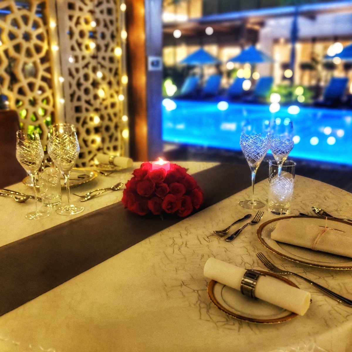 #LoveGazing under the starry skies.

Sublime settings of our cozy poolside cabanas, a splendid dining affair and the perfect intimate experience.

For more details on our #Valentines private dining experience, call 022 6882 8888

#JWSahar #JWMarriott #ValentinesDay #MonthOfLove
