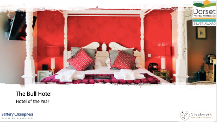 DorsetTourAwds's tweet photo. Two Silver Hotel of the Year awards are announced, congratulations to @TheBullHotel and @grangeatoborne #DorsetTA https://t.co/tiFaCoYNuB