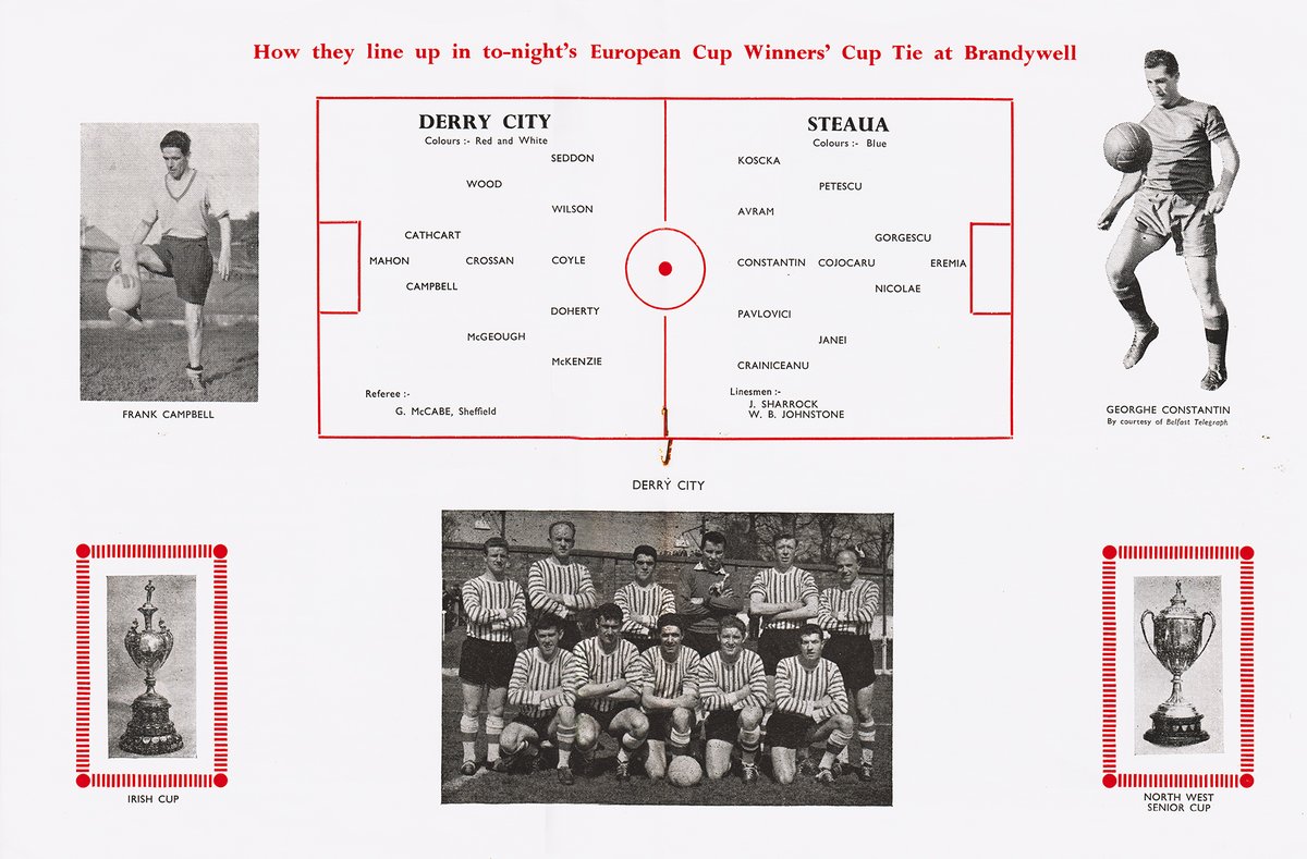 They won the Irish Cup again in 1964 again beating Glentoran and gained entry in Europe for the first time.They lost the tie 5-0 on agg to Steaua Bucharest  https://thejungleview.wordpress.com/history/198586-2/derry-city-v-steaua-bucharest/ #JanuDerry