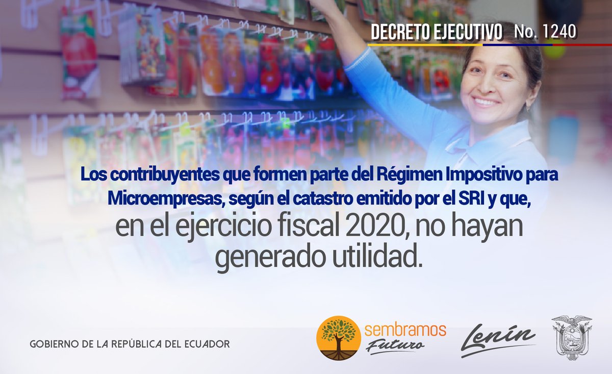 #SembramosFuturo | Conozca aquí los contribuyentes que pueden aplicar a la ampliación del plazo para el pago del #ImpuestoALaRenta del Régimen Impositivo de Microempresas ▼