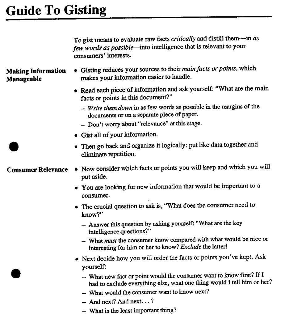 This advice on gisting is worth its weight in gold. So helpful at the beginning stage of analysis when gathering facts. 7/x