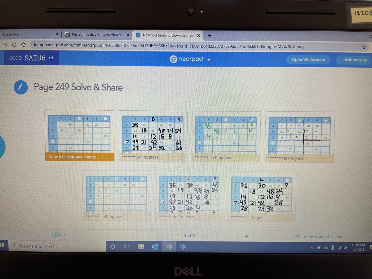 Our 3rd grade Mathematicians showed their understanding of multiplication tables using ⁦<a href="/nearpod/">Nearpod</a>⁩. Look at how one student drew connecting lines to find the missing product! Way to go! ⁦<a href="/lisa_minutoli/">Lisa Minutoli</a>⁩ ⁦<a href="/cveschargers/">Churchville Chargers</a>⁩