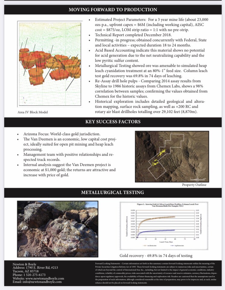  $ILST DD 1 of 2International Star, Inc. is a junior  #mining company with claims in Arizona. It’s primary focus is to bring the Van Deemen  #gold project into production. Same CEO as  $GYOG.