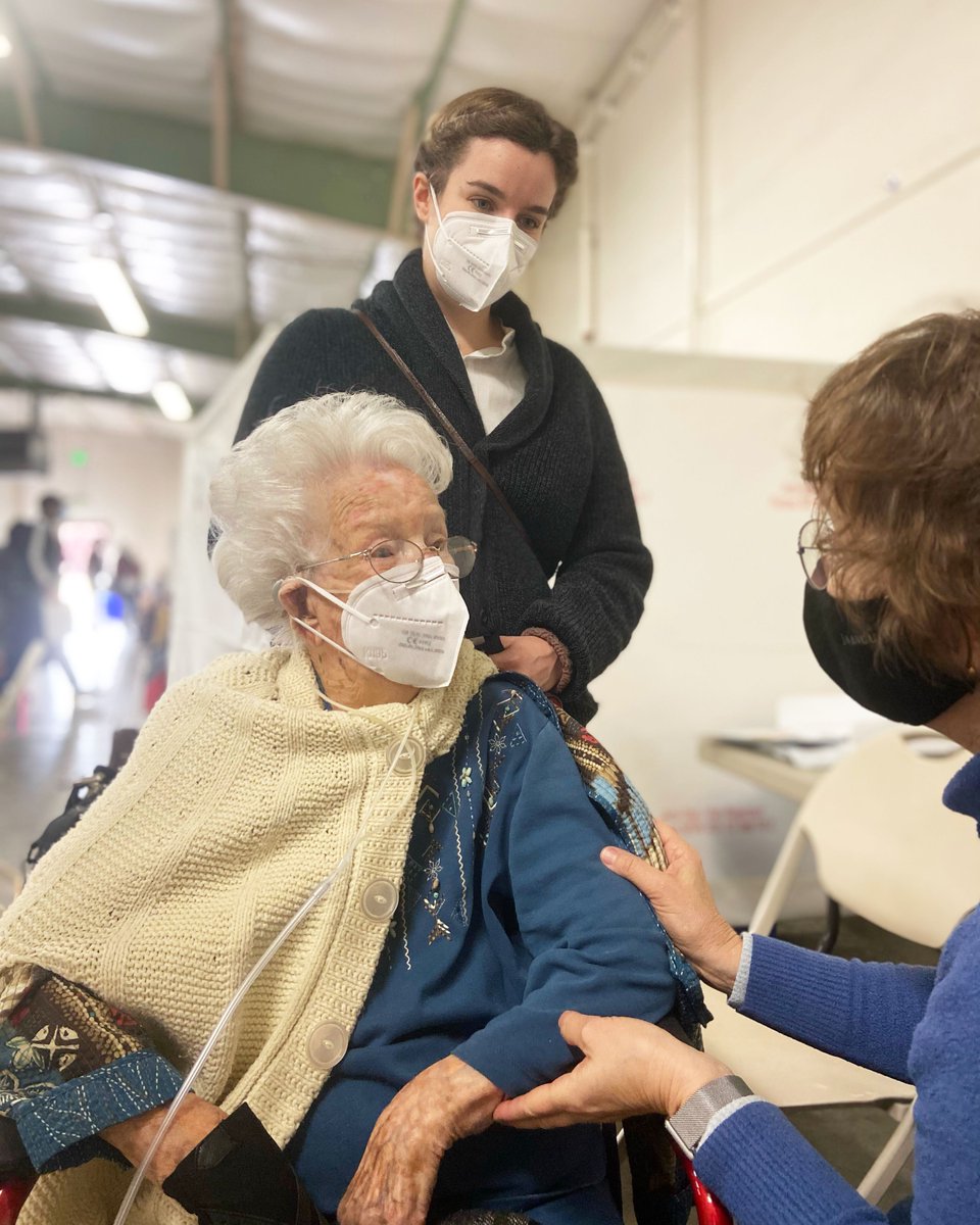 Pandemics are old news for Joyce, 104, from Templeton who lived through the pandemic of 1918. 

"I am so pleased to get this vaccine. I know what vaccines can do. I've been through it before with measles, chickenpox, smallpox, and I know they save lives." RecoverSLO.org/Vaccine.
