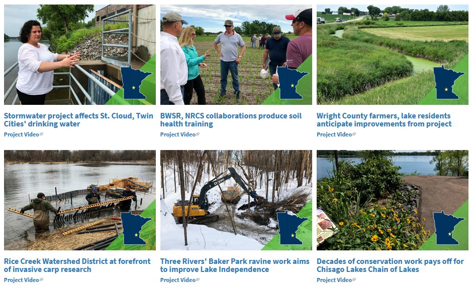 MNBWSR's tweet photo. New #MnBWSR web page: #CleanWaterFund grants at work across #Minnesota, featuring #conservation projects & practices to improve & protect #Minnesotaβs #water & #soil resources. https://t.co/YFdRjMKmR4
π·: @StCloudMinn @NRCS #LeSueurCo #RiceCreek @HennepinEnviro #ChisagoSWCD https://t.co/745WOQOgzN